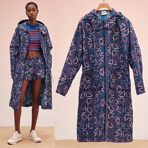 Hermès Paris "Tatersales" Long Beach Windbreaker in Blue - Picture 1 of 15